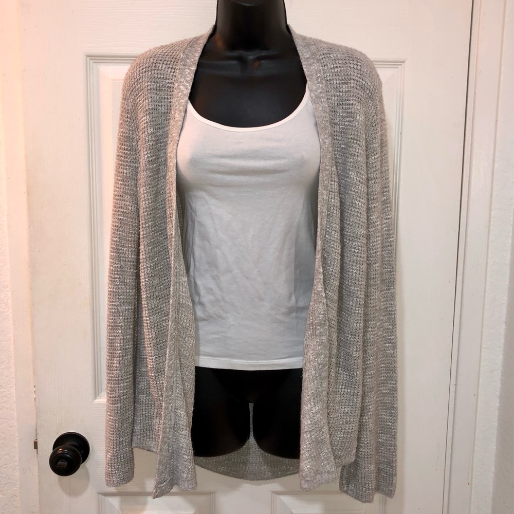EXPRESS Oatmeal colored Knit Cardigan with Bell-like sleeves | size Small